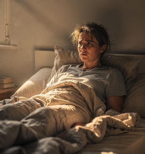 Morgenlicht filtert durch einen schweren Leinenvorhang